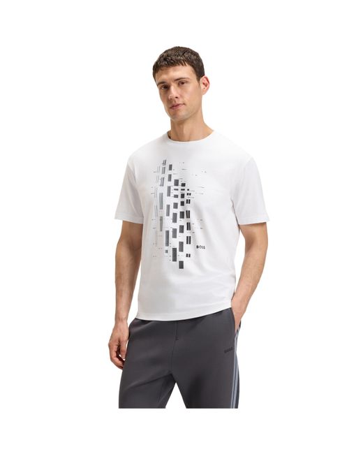 Boss White Hbg Grx Degradé Geometric Print T-Shirt for men