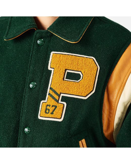 Polo Ralph Lauren Green Deep Wool Blend Varsity Jacket