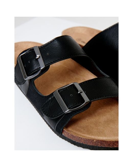 Threadbare Black Atticus Flat Sandal for men