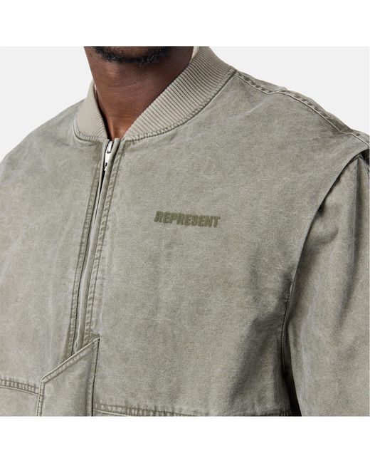 Represent Green Structured Bomber Jacket for men