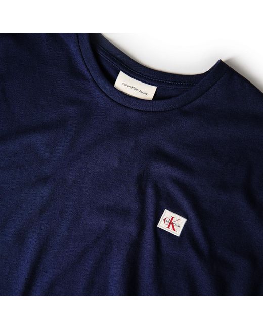 Calvin Klein Blue Ckj Woven Box Regular Fit T-Shirt for men