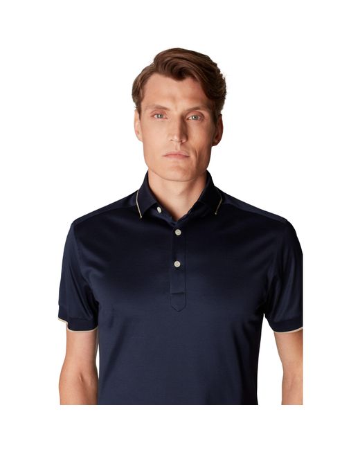 Eton of Sweden Blue Filo Di Scozia Polo Shirt Slim Fit for men