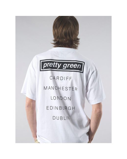 Pretty Green White Pg Live Forever Regular Fit T-Shirt for men