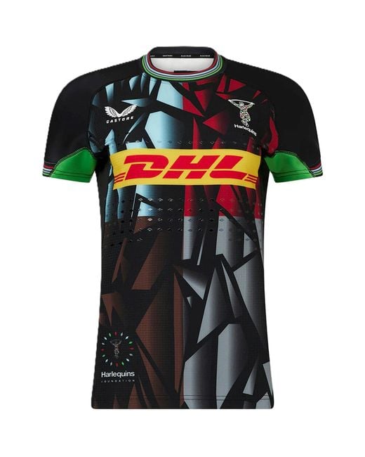 Castore Black Harlequins Rugby Shirt 2024 2025