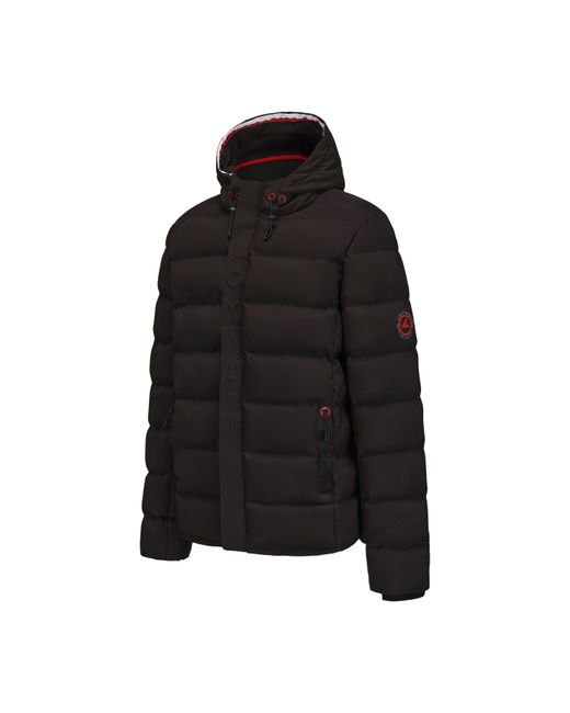Loyalti Black Phantom Hooded Long Sleeve Synthetic Fill Short Puffer Jacket for men