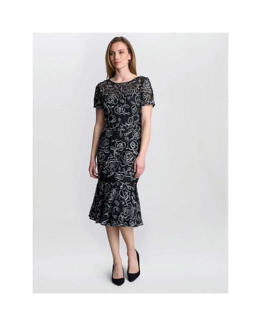 Gina Bacconi Black Savannah Corded Lace Dress