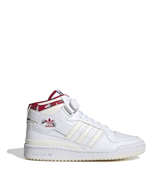 Adidas Originals White Forum Mid High-Top Trainers