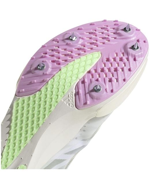 Adidas White Adizero Ambition Running Spikes for men