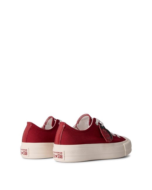 Converse Red Chuck Taylor All Star Platform Canvas Low Top Shoes