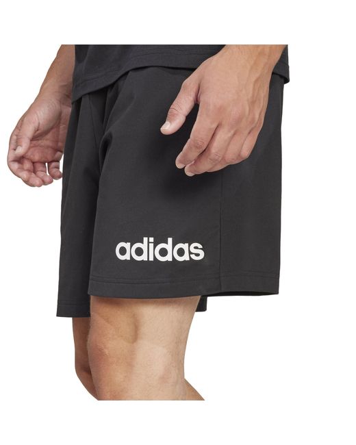 Adidas Black Essentials Linear Single Jersey Shorts for men