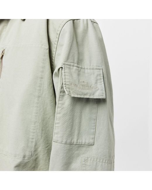 Balenciaga Gray Military Long Sleeve Shirt for men