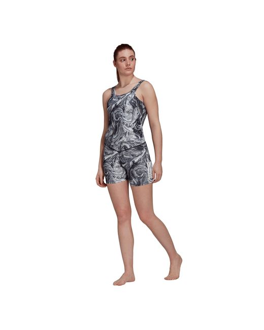 Adidas Gray All Over Print Unitard