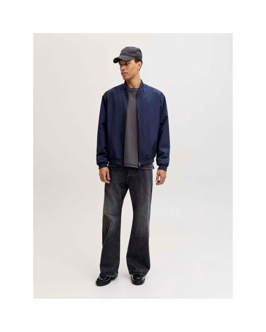 Jack & Jones Blue Charge Bomber Jacket for men