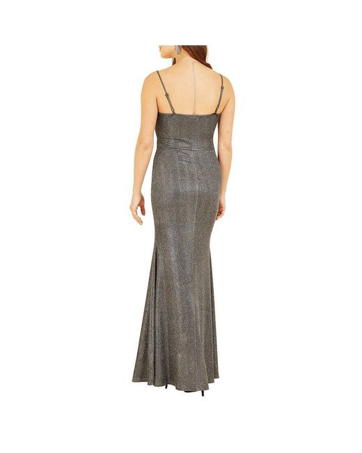 Mela London Gray Fitted Strappy Maxi Dress