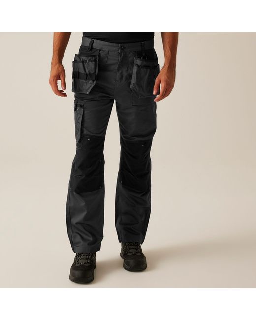 Regatta Black Incursion Workwear Trousers (Regular Leg) for men
