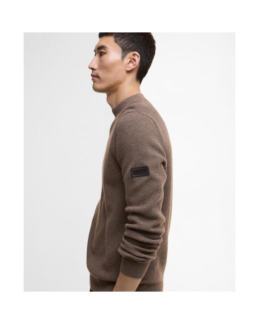Barbour Brown Crawley Crew Neck Jumper for men