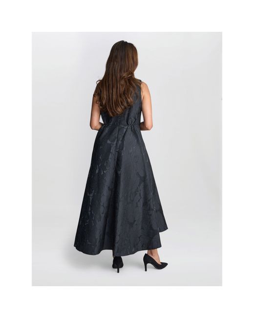 Gina Bacconi Blue Sandie Jacquard Fit And Flare Dress