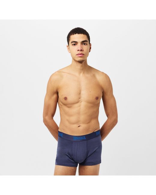 Lonsdale Blue Trunk Shorts 2 Pack for men