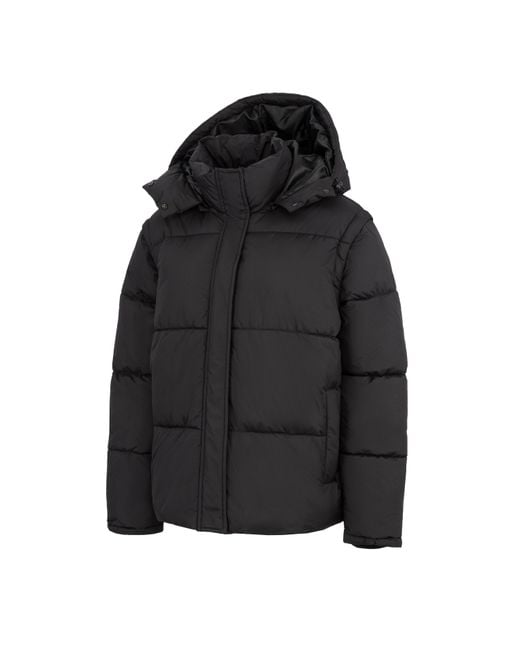 Slazenger 1881 Black Multiway 4-In-1 Detachable Hood Long Sleeve Puffer Jacket