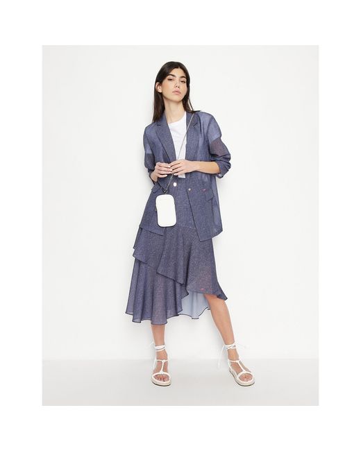 ARMANI EXCHANGE Blue Rara Midi Skirt