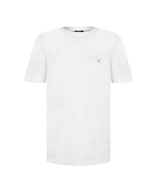 Boss White Taut Minimalist Design T-Shirt With Logo Detail for men