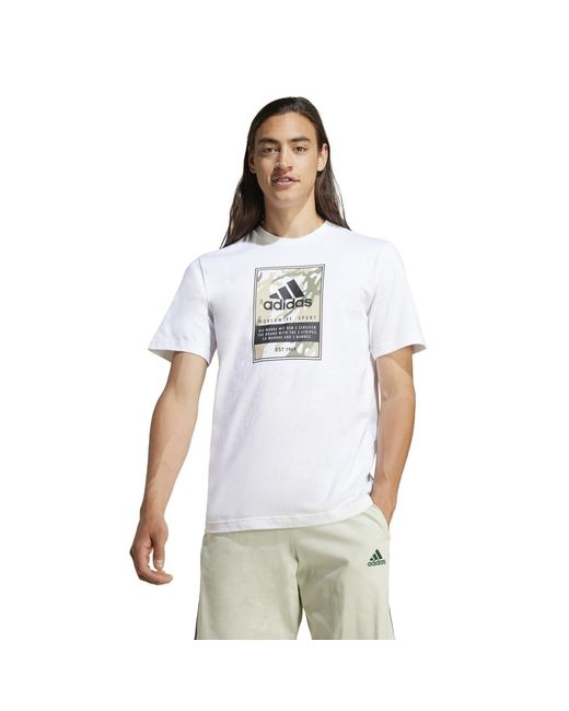 Adidas White Graphic Logo T-Shirt for men