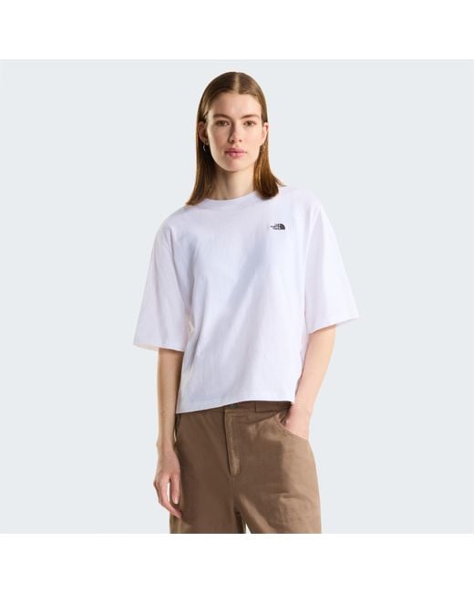 The North Face White Tnf Essential Simple Dome Boxy Relaxed T-Shirt