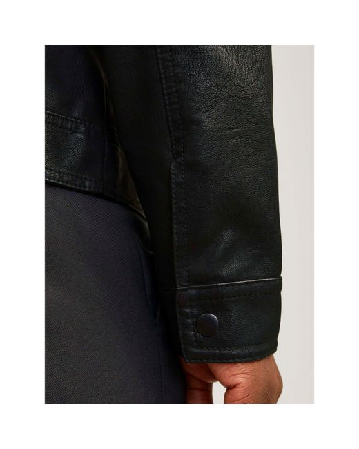 Jack & Jones Black Warner Faux Leather Jacket for men