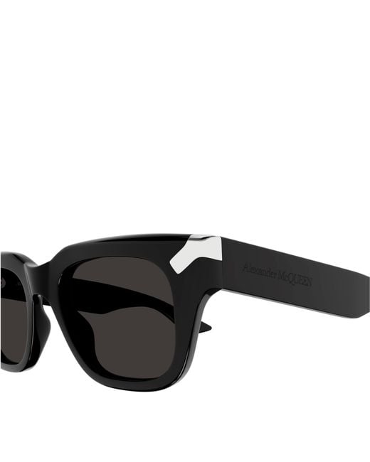 McQueen Black Contrasting Hinge Sunglasses for men