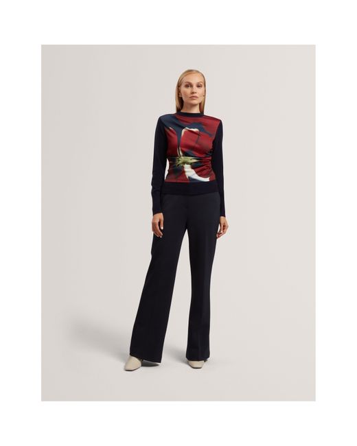 Ted Baker Red Woven Front Top