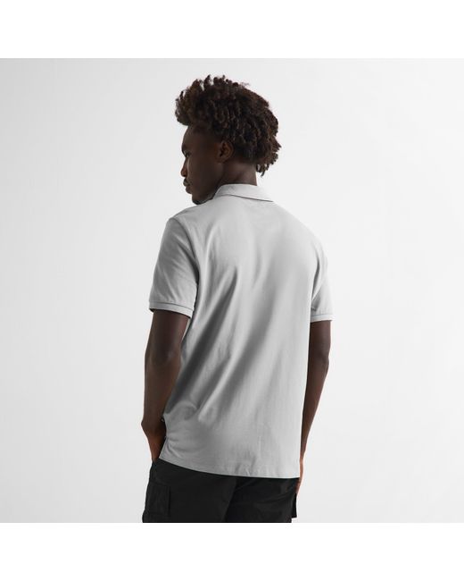 C P Company Gray Short Sleeve Tipped Polo Shirt for men