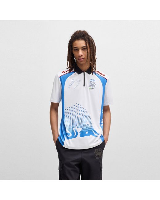 HUGO Blue Short Sleeve Polo Shirt for men