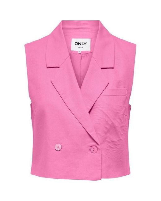 ONLY Pink Caro Linen Vest Ld99