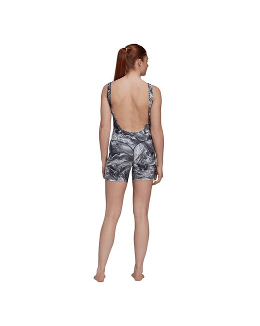 Adidas Gray All Over Print Unitard