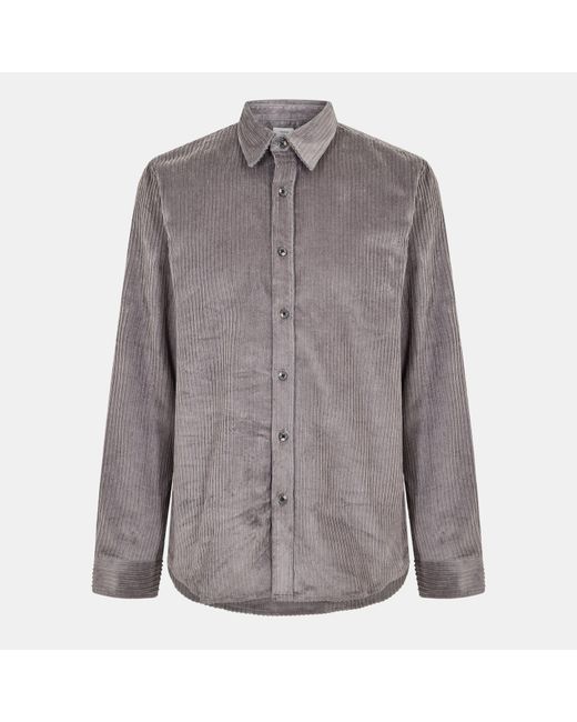 Peter Werth Gray Elmore Long Sleeve Plain Shirt for men