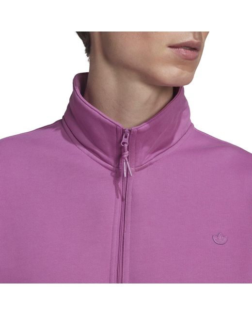 Adidas Originals Purple Adicolor Contempo Half-Zip Crew Sweatshirt for men