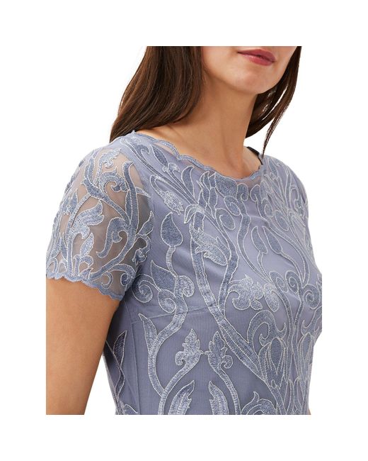 Phase Eight Blue Bea Embroidered Dress