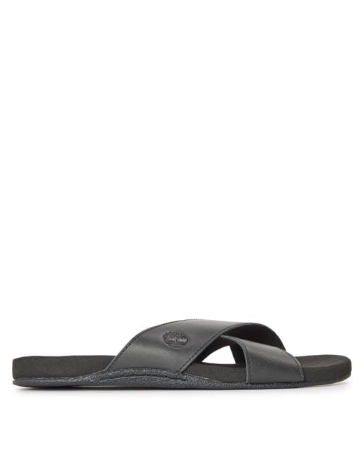 Timberland Black Solid Patterned Open Toe Slide Sandals for men