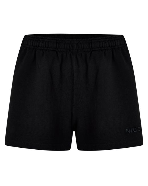 Nicce London Black Fleece Jogger Shorts