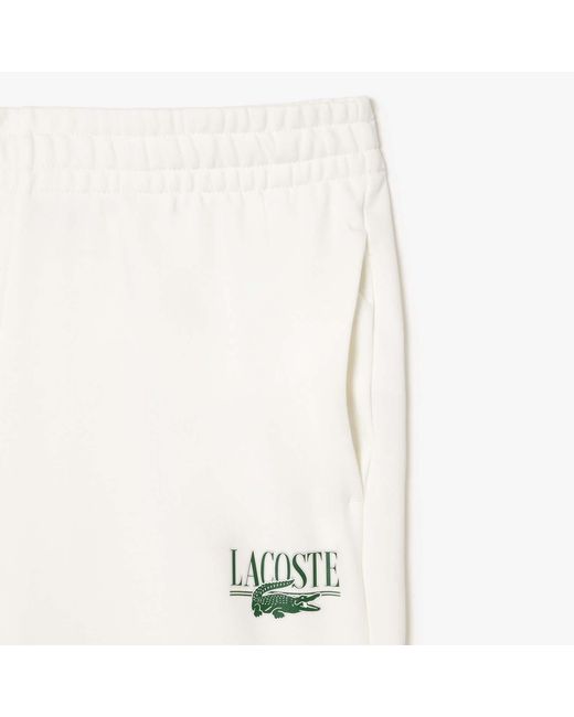 Lacoste White Straight Leg Sweatpants