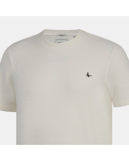 Jack Wills White Jw Bubble Texture Cotton Short Sleeve Crew Neck Oversized T-Shirt for men