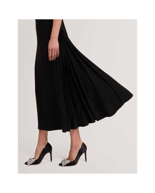 Ted Baker Black Pleat Midi Tea Dress