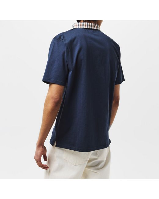 Aquascutum Blue Short Sleeve Polo Shirt for men
