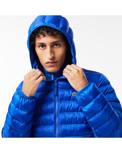Lacoste Blue Slim Fit Short Puffer Jacket for men