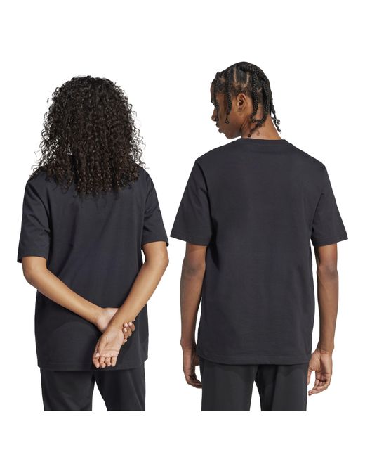 Adidas Black Lounge Slides Graphic Pocket T-Shirt Adults for men