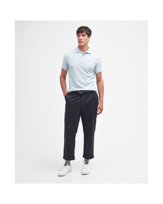 Barbour Blue Tartan Pique Polo Shirt for men