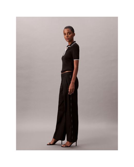 Calvin Klein Black Wide Leg Trousers