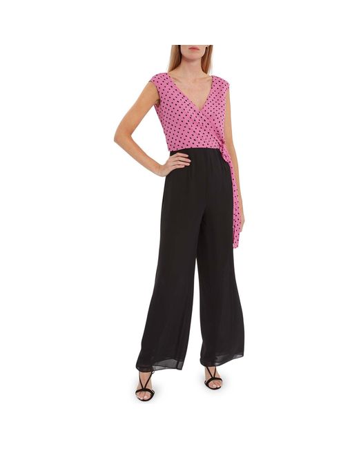Gina Bacconi Red Milana Chiffon Jumpsuit