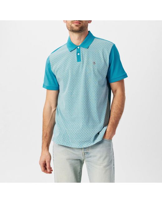 Original Penguin Blue Short Sleeve Breathable Polo Shirt for men