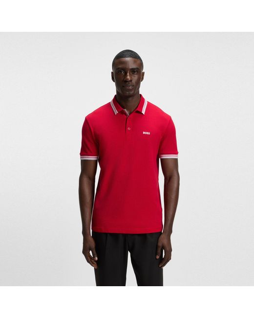 Boss Red Paddy Polo Shirt With Contrast Tipping for men